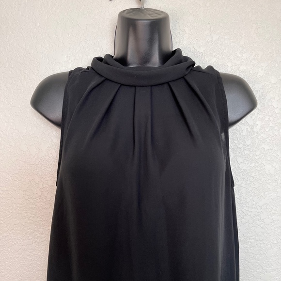 Dressy sheer black high collar tank top - Picture 2 of 10